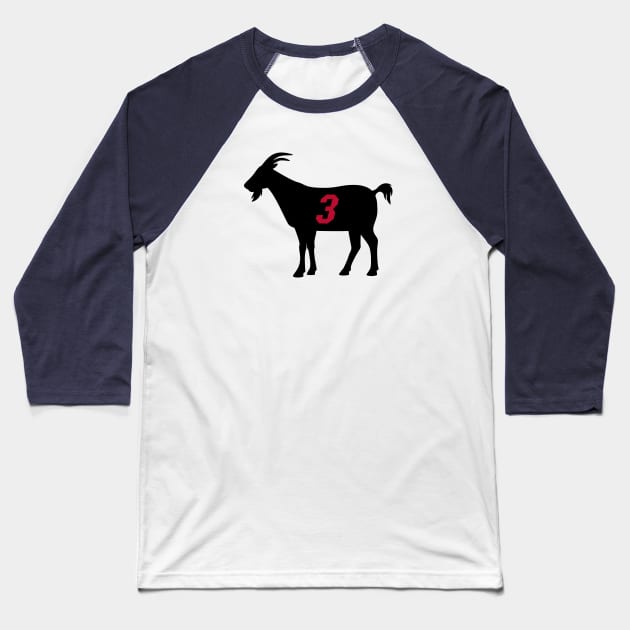 MIA GOAT - 3 - White Baseball T-Shirt by KFig21